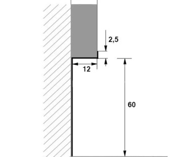 Скрытый плинтус Ligma ПЛ 60/13 3,0м серебро